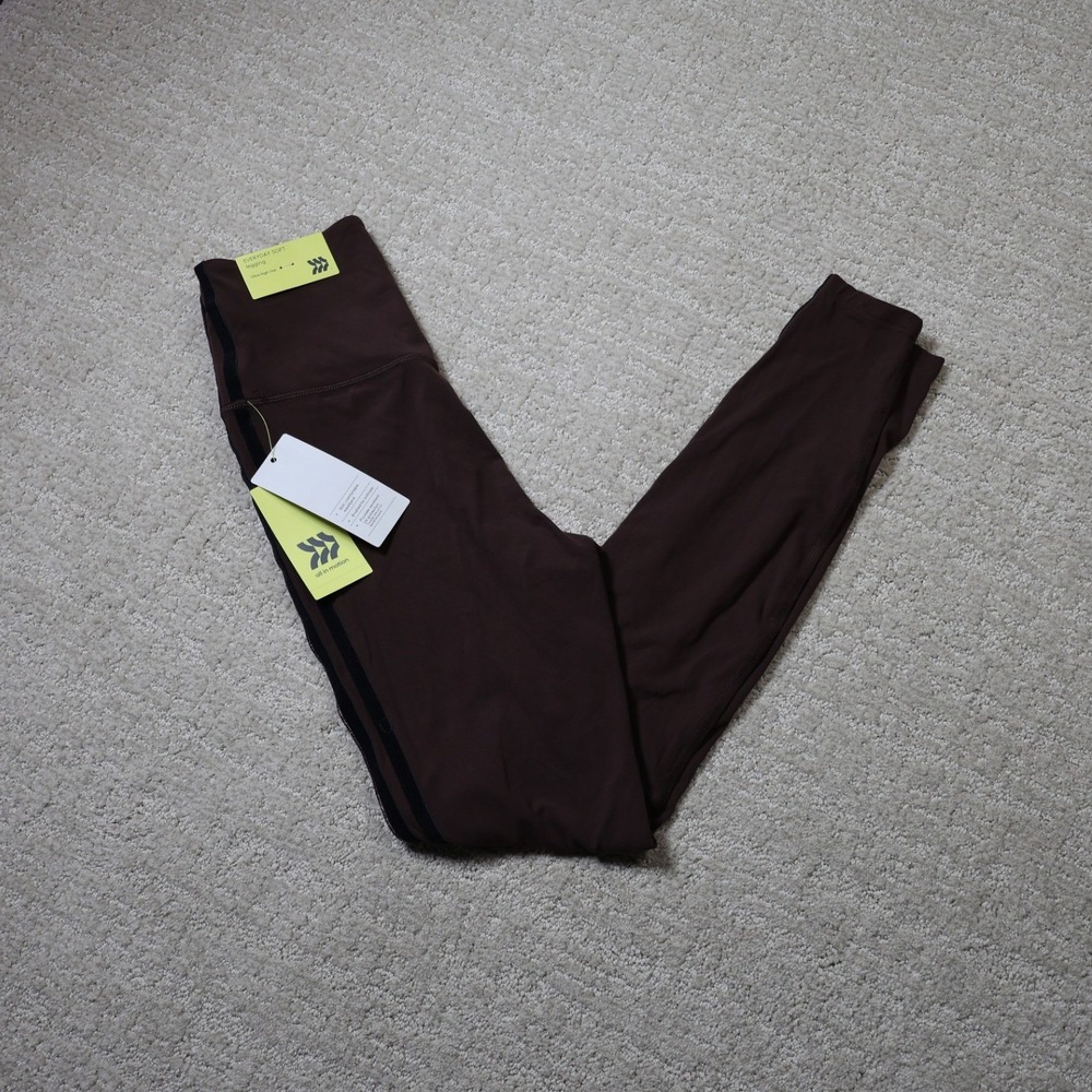 All in Motion Everyday Soft Ultra High Rise 7/8 Leggings Brown Velvet Stripe XS